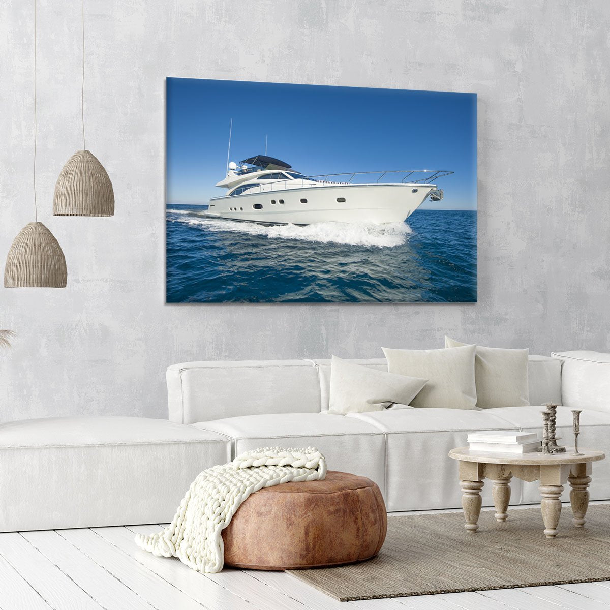 A luxury private motor yacht Canvas Print or Poster