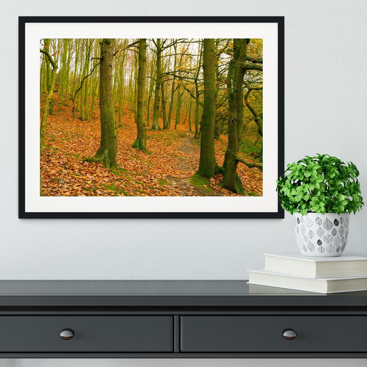 A path through the woods at Haw park Framed Print - Canvas Art Rocks - 1
