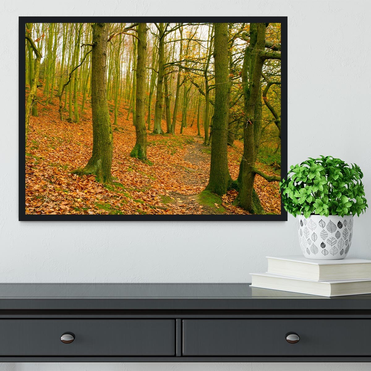 A path through the woods at Haw park Framed Print - Canvas Art Rocks - 2