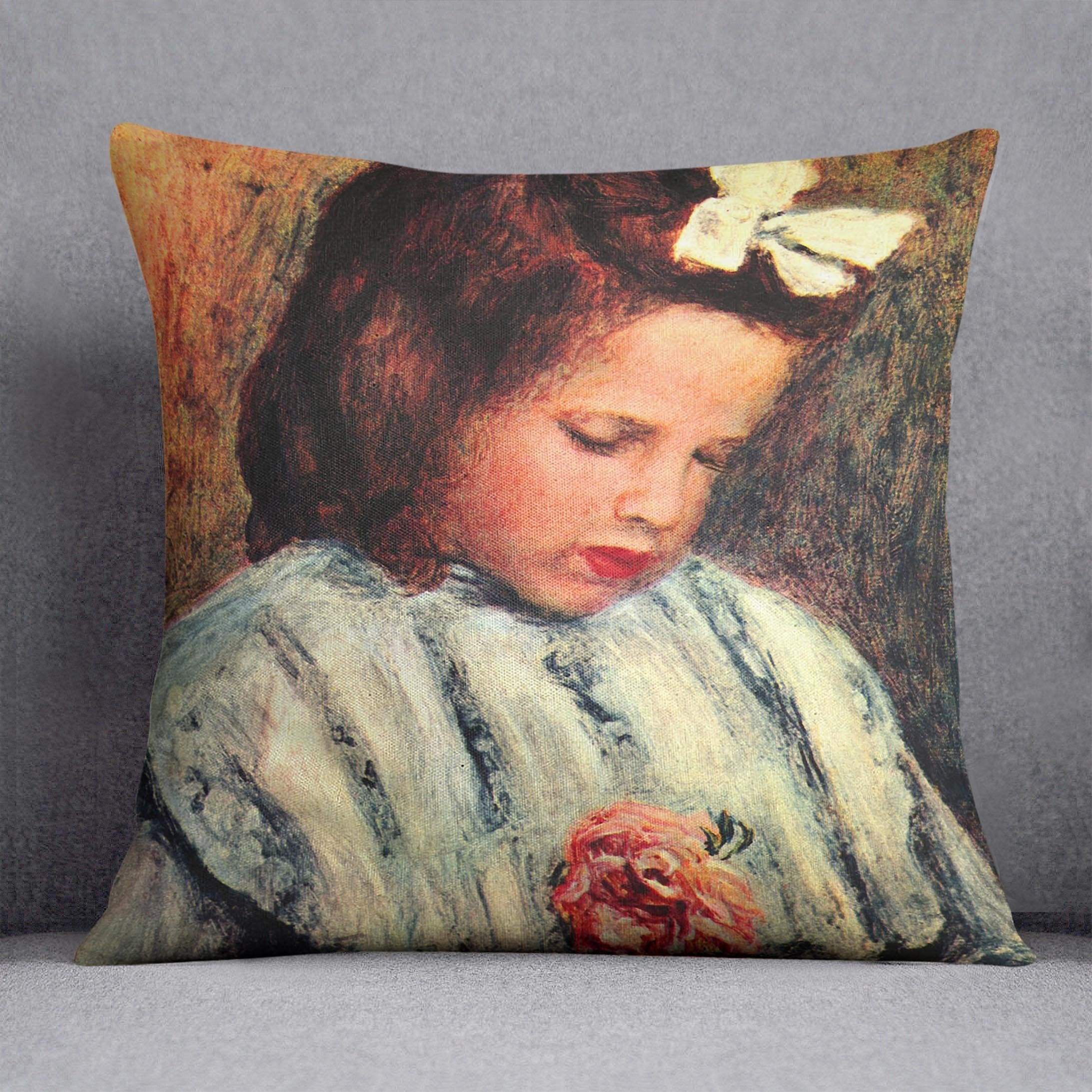 A reading girl by Renoir Throw Pillow