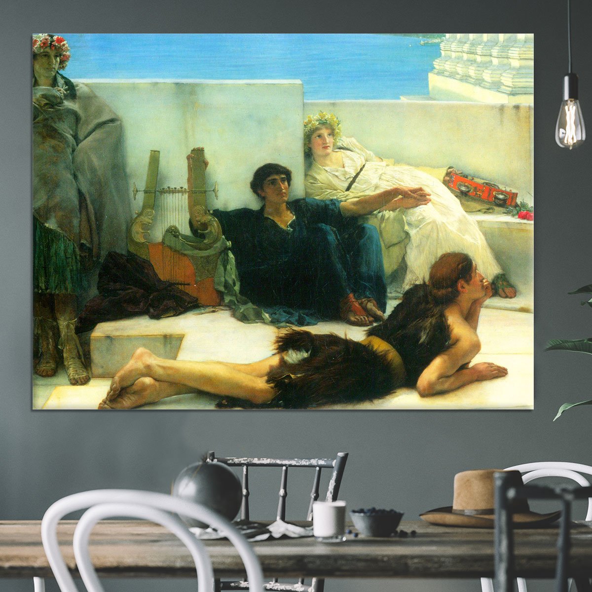 A reading of Homer detail 1 by Alma Tadema Canvas Print or Poster