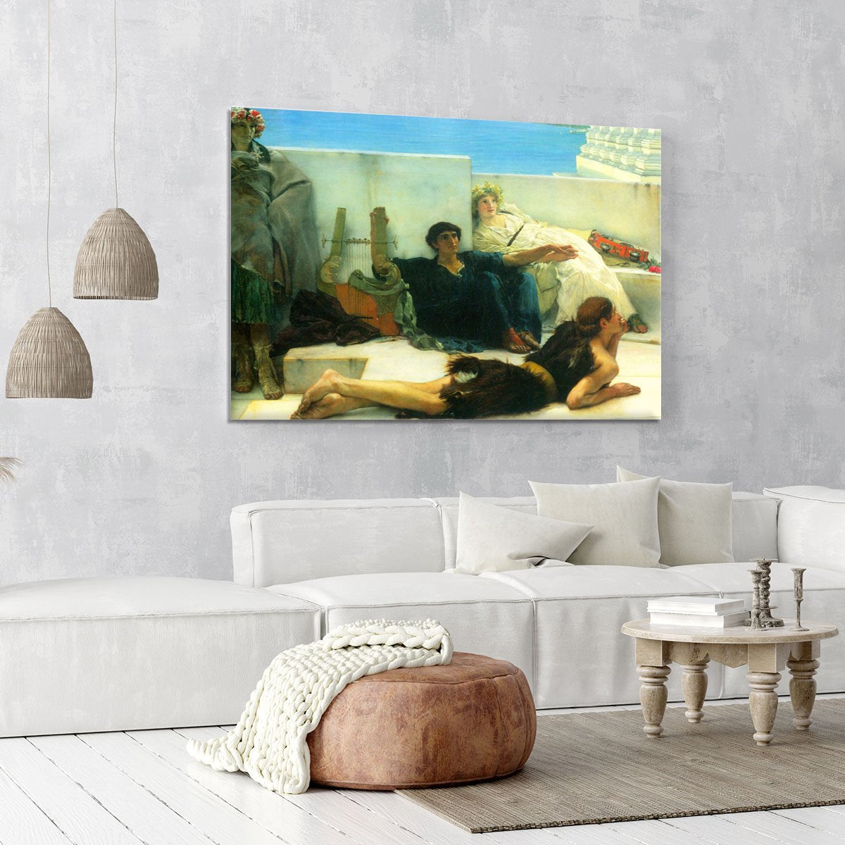 A reading of Homer detail 1 by Alma Tadema Canvas Print or Poster