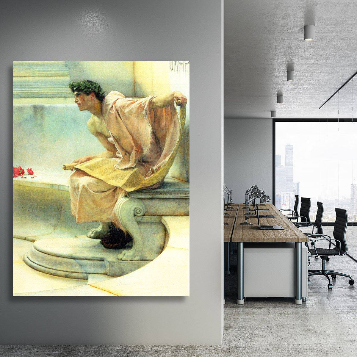 A reading of Homer detail 2 by Alma Tadema Canvas Print or Poster