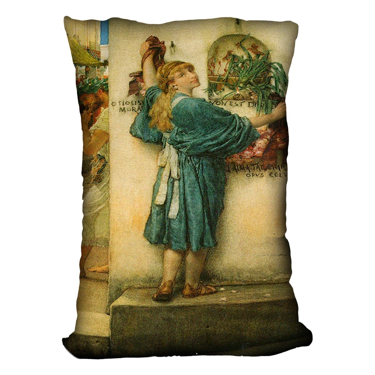 A road altar by Alma Tadema Cushion - Canvas Art Rocks - 4