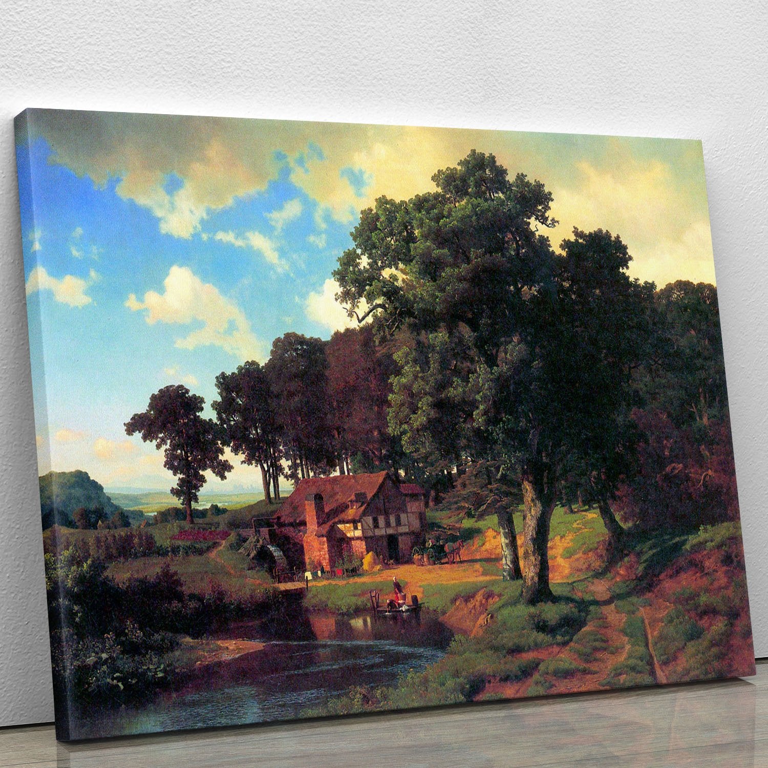 A rustic mill by Bierstadt Canvas Print or Poster