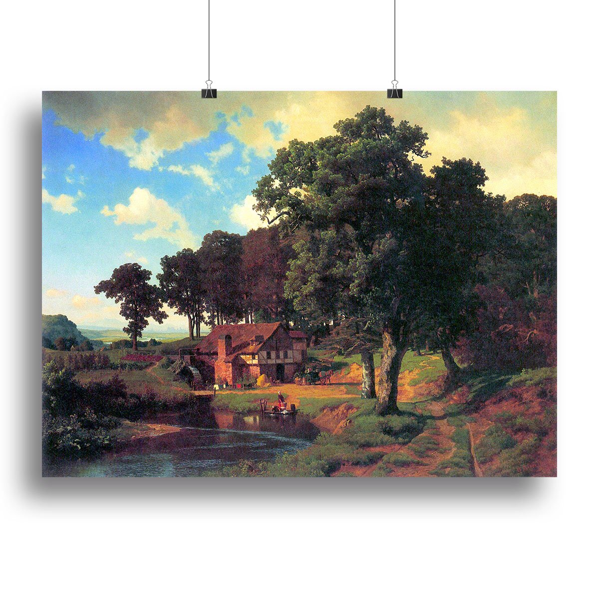 A rustic mill by Bierstadt Canvas Print or Poster