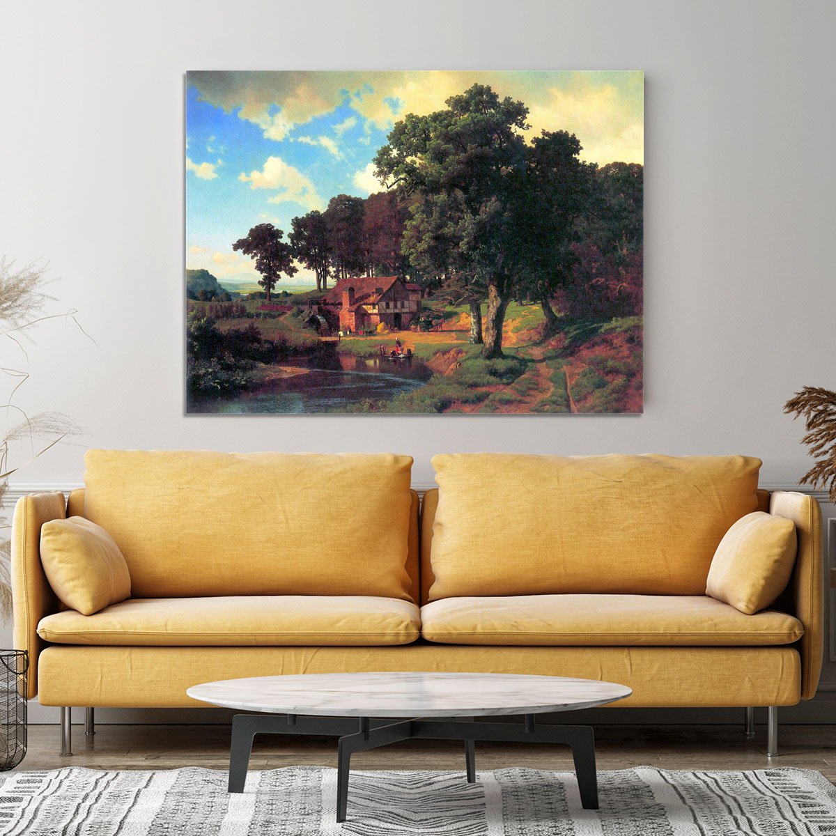 A rustic mill by Bierstadt Canvas Print or Poster