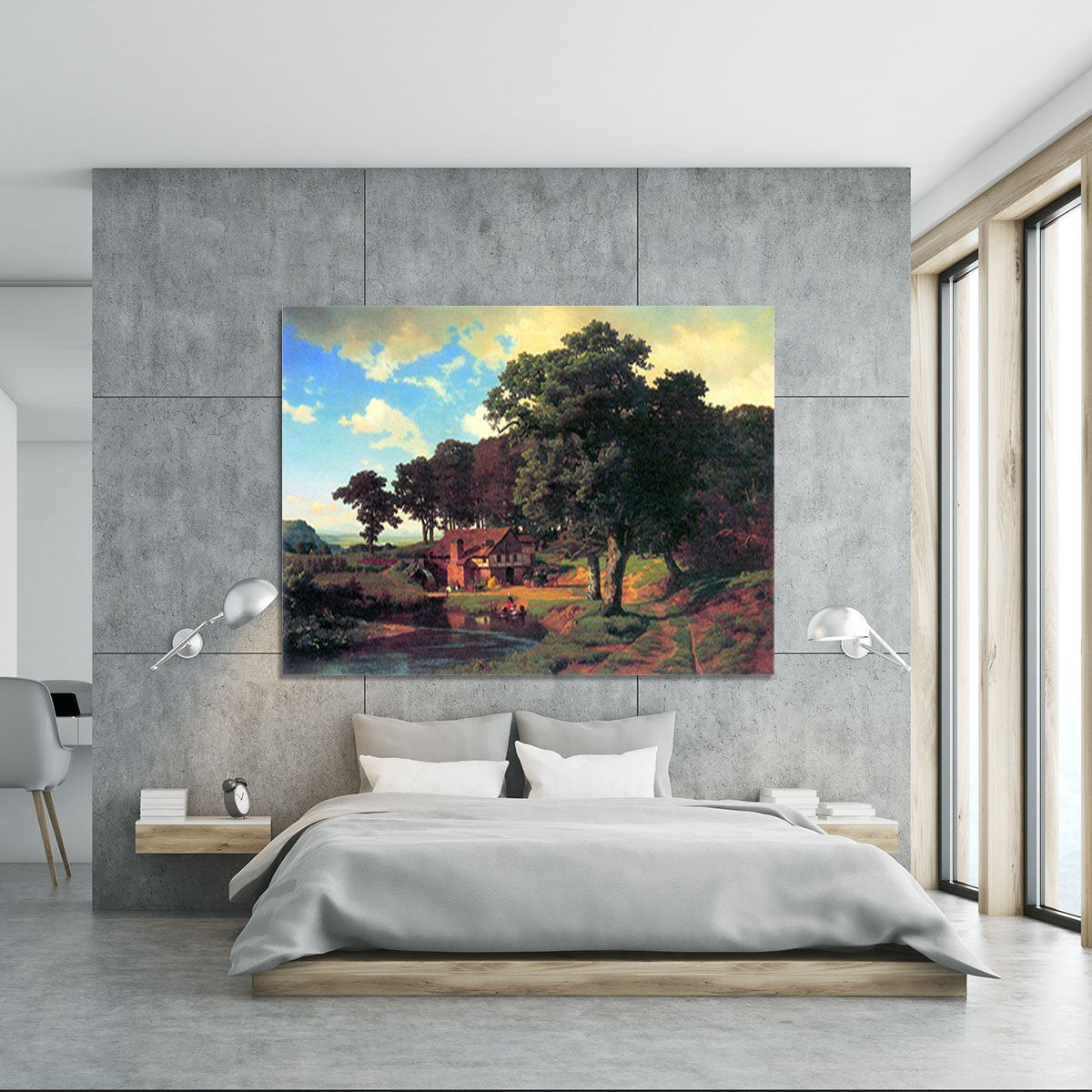 A rustic mill by Bierstadt Canvas Print or Poster