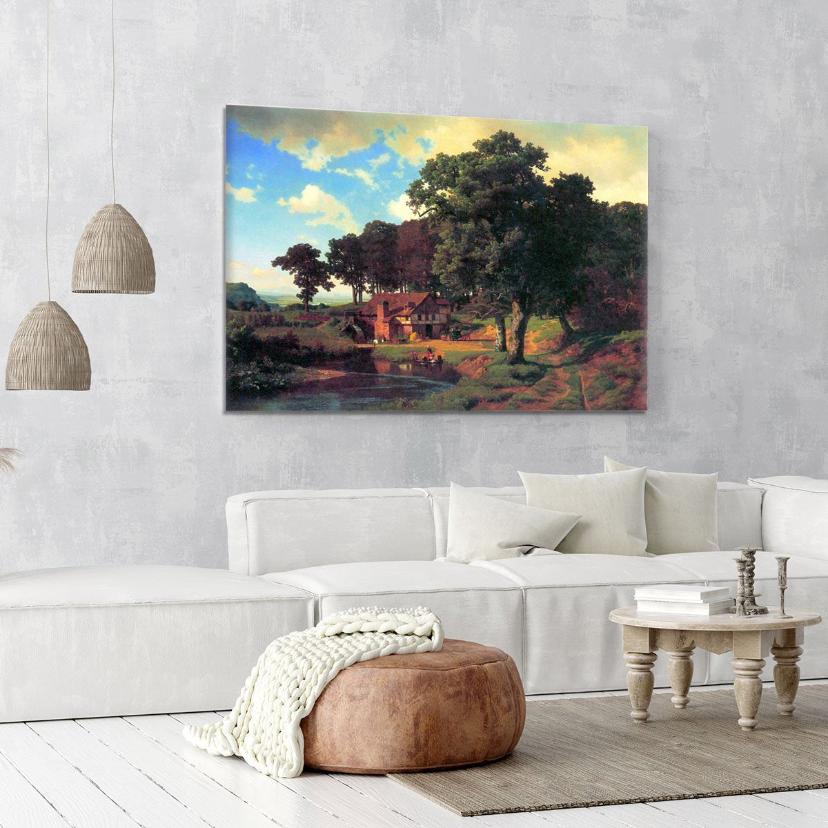 A rustic mill by Bierstadt Canvas Print or Poster