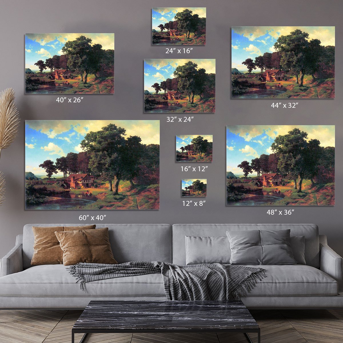 A rustic mill by Bierstadt Canvas Print or Poster