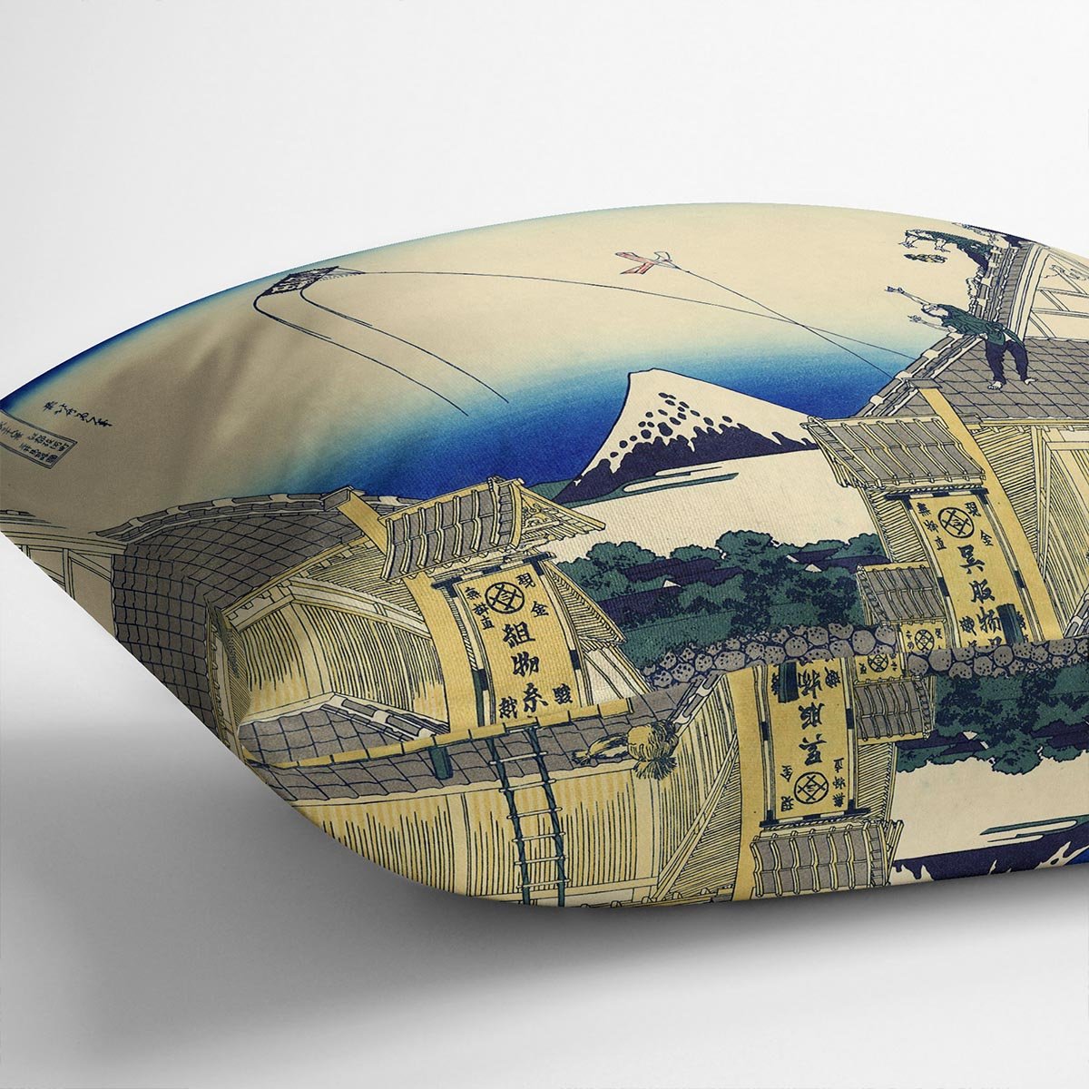 A sketch of the Mitsui shop by Hokusai Throw Pillow