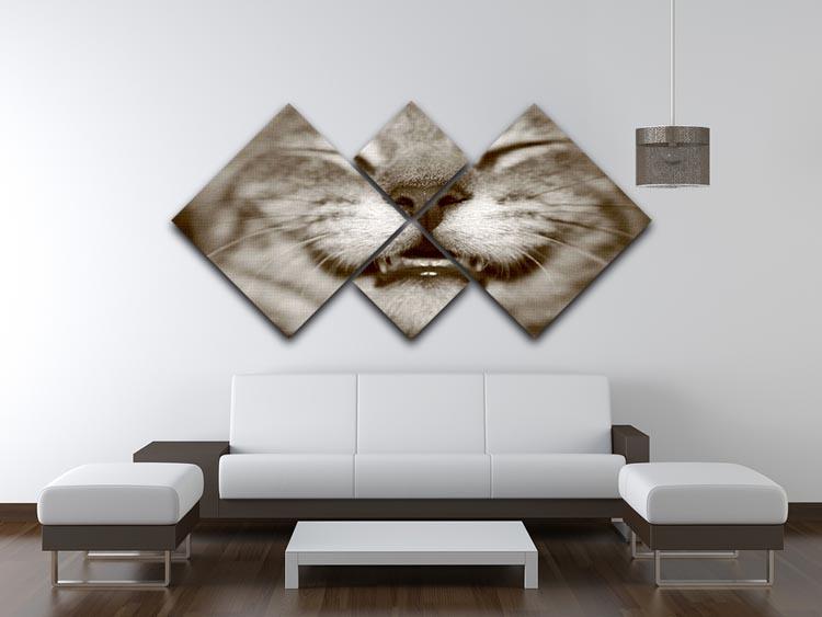 A smiling kitten 4 Square Multi Panel Canvas - Canvas Art Rocks - 3