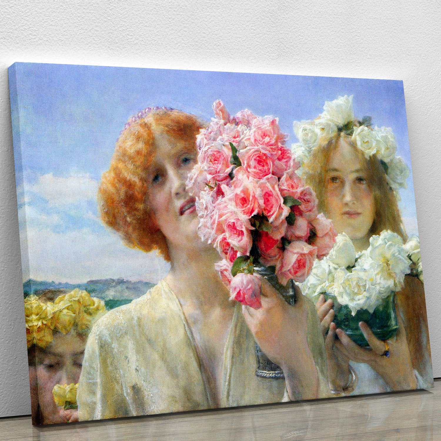 A summer offering by Alma Tadema Canvas Print or Poster