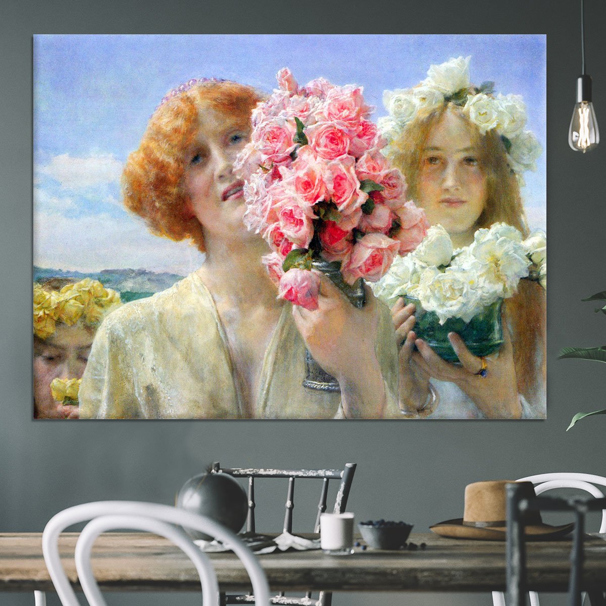 A summer offering by Alma Tadema Canvas Print or Poster