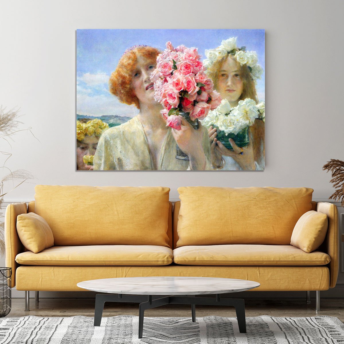 A summer offering by Alma Tadema Canvas Print or Poster