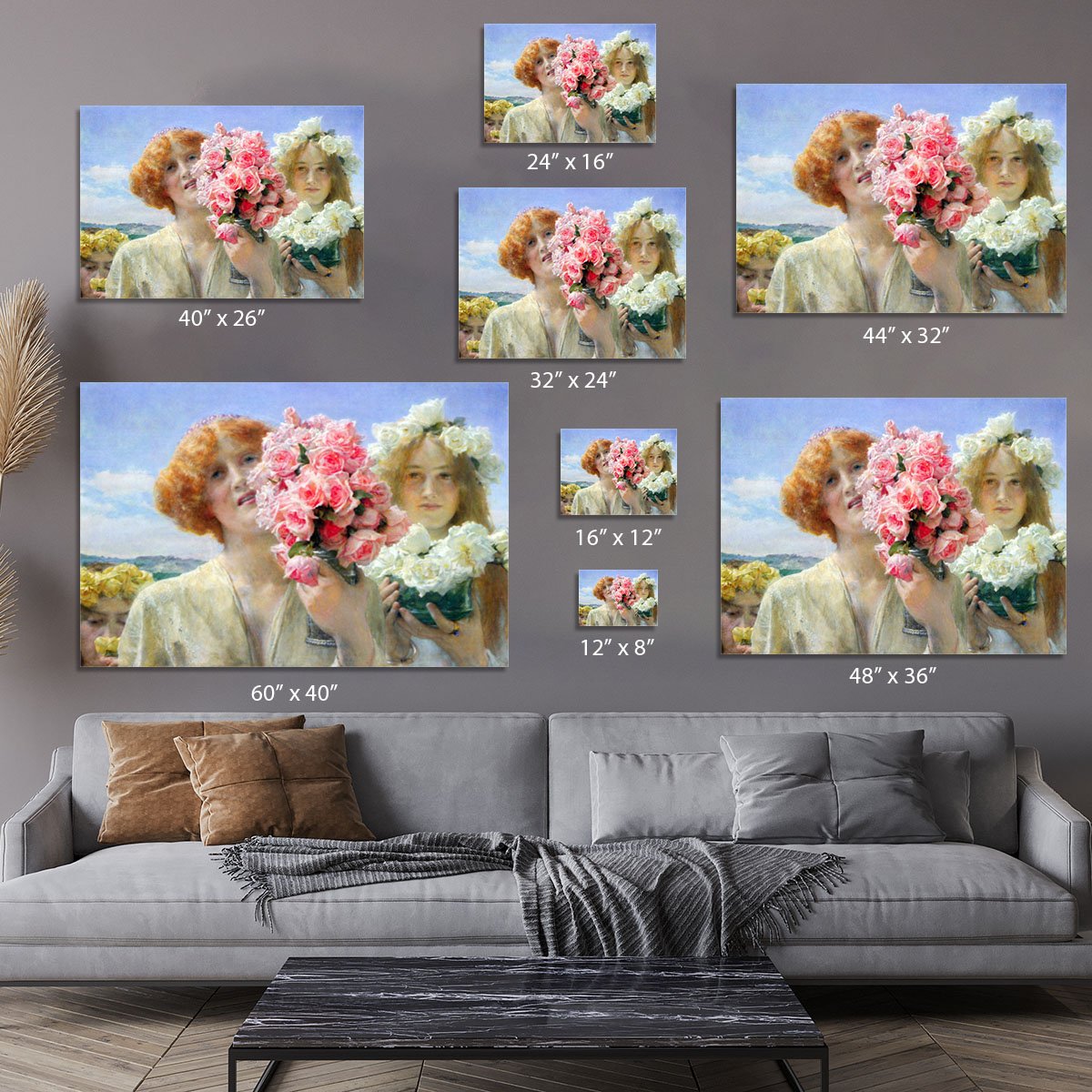 A summer offering by Alma Tadema Canvas Print or Poster