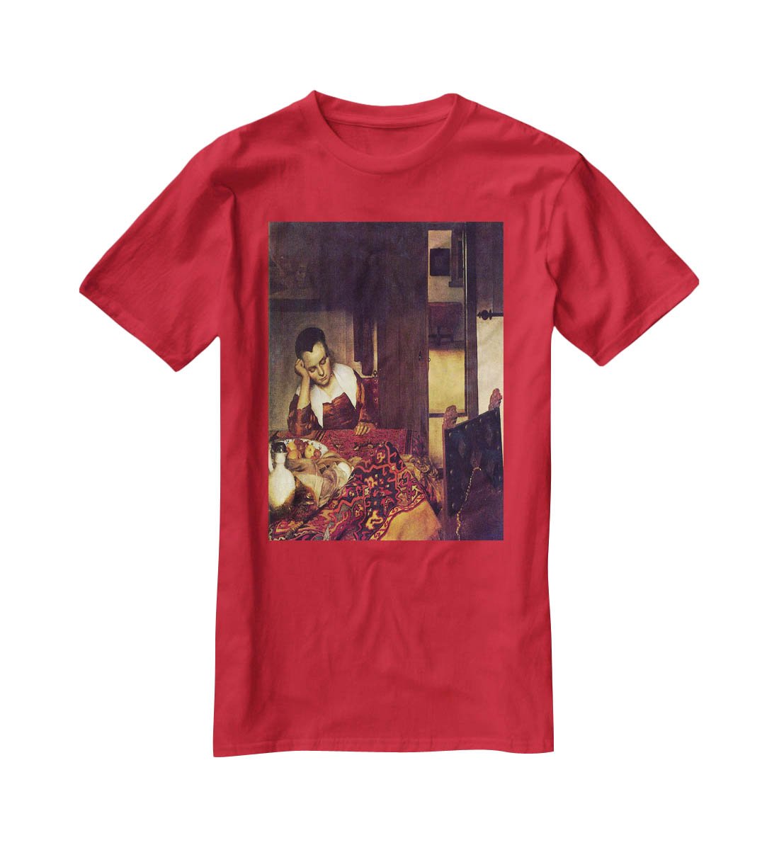A woman asleep by Vermeer T-Shirt - Canvas Art Rocks - 4