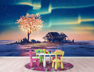 Abandoned house and fantasy tree Wall Mural Wallpaper - Canvas Art Rocks - 2