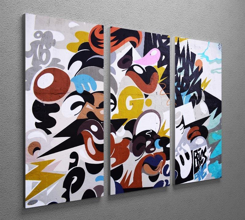 Abstract Graffiti 3 Split Panel Canvas Print - Canvas Art Rocks - 2