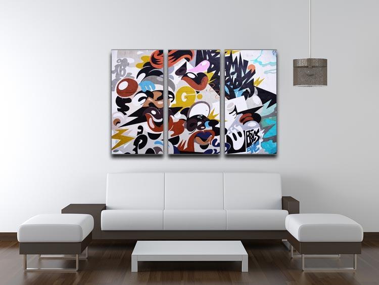 Abstract Graffiti 3 Split Panel Canvas Print - Canvas Art Rocks - 3
