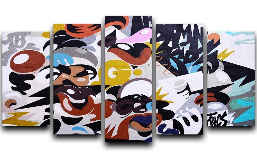 Abstract Graffiti 5 Split Panel Canvas  - Canvas Art Rocks - 1