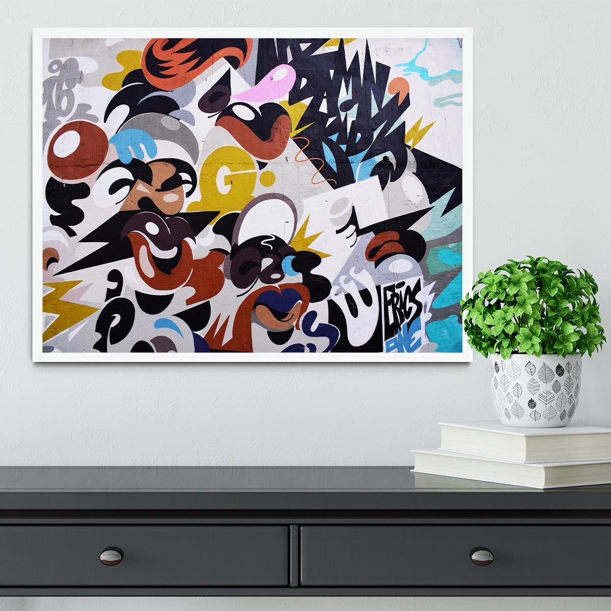 Abstract Graffiti Framed Print - Canvas Art Rocks -6