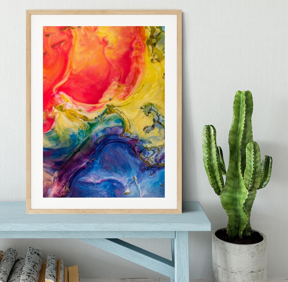 Abstract Red And Blue Framed Print - Canvas Art Rocks - 3