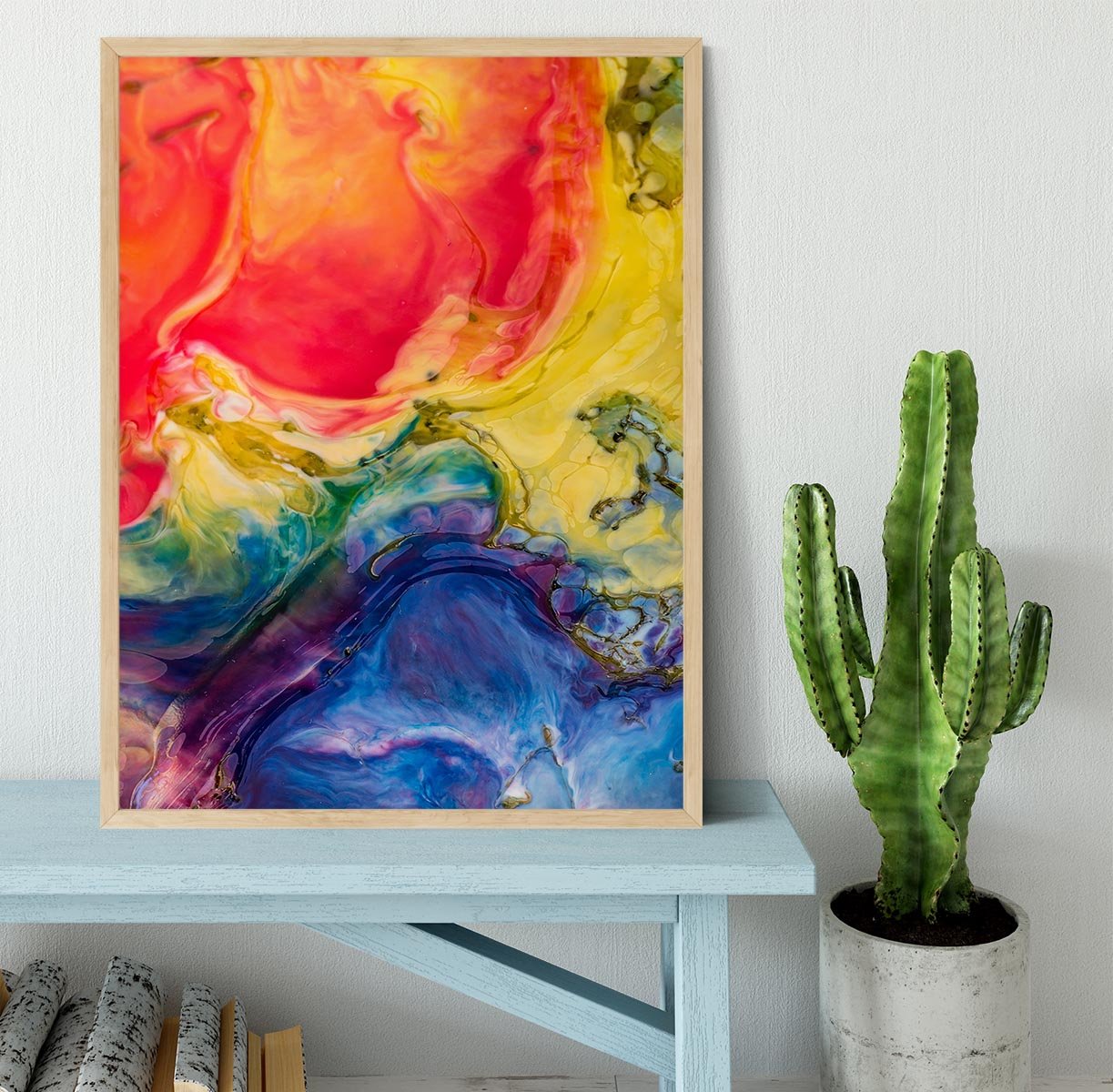 Abstract Red And Blue Framed Print - Canvas Art Rocks - 4