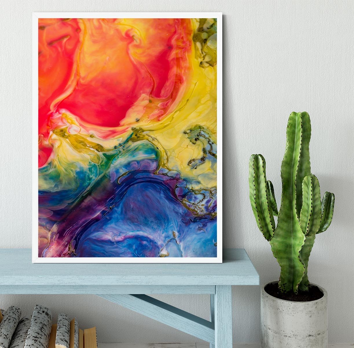 Abstract Red And Blue Framed Print - Canvas Art Rocks -6