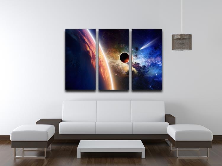 Abstract scientific background 3 Split Panel Canvas Print - Canvas Art Rocks - 3