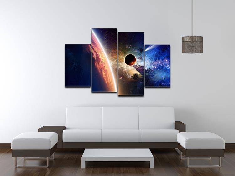 Abstract scientific background 4 Split Panel Canvas - Canvas Art Rocks - 3