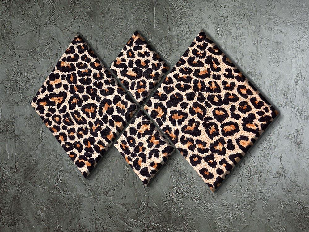 Abstract texture of leopard 4 Square Multi Panel Canvas  - Canvas Art Rocks - 2