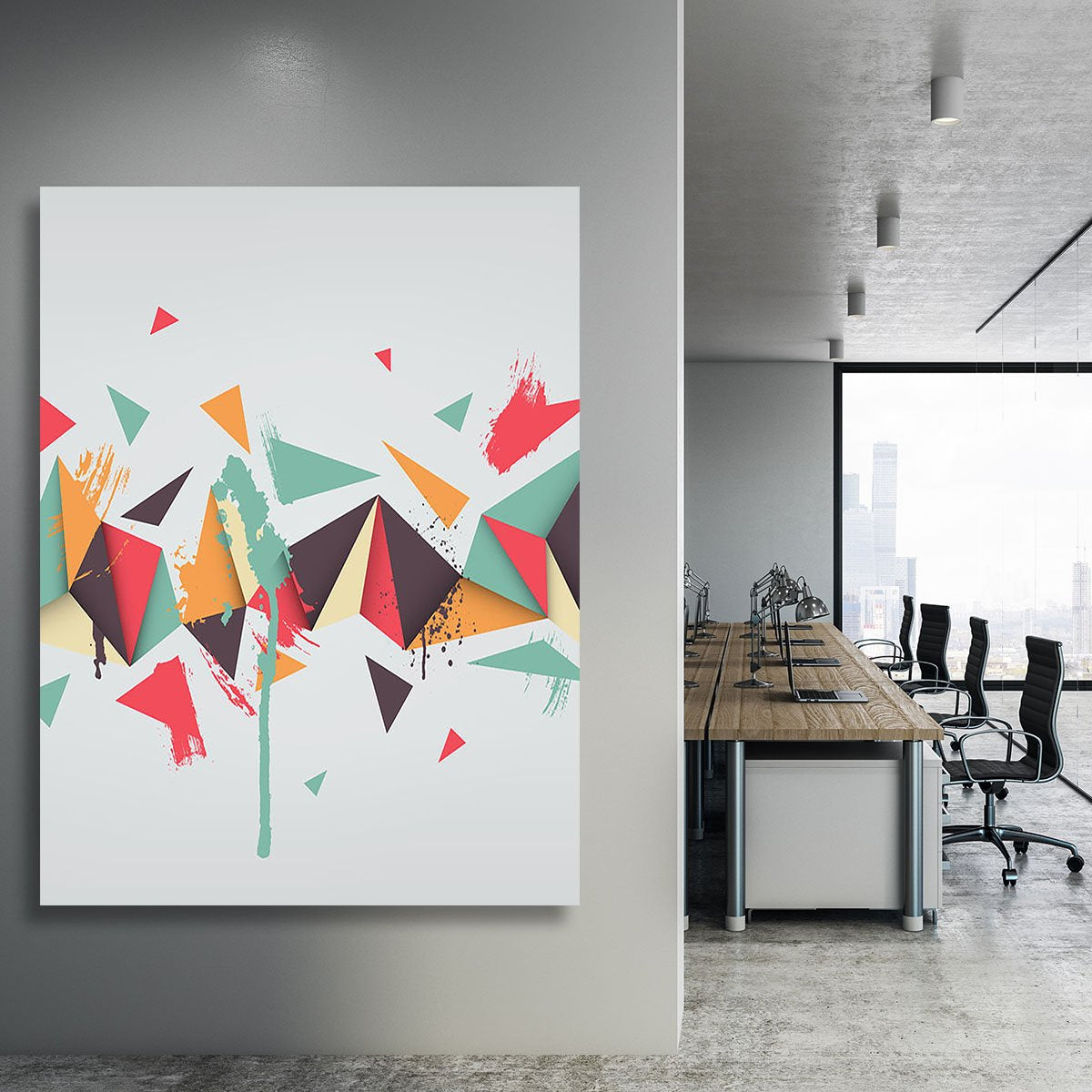 Abstract texture with triangles Canvas Print or Poster