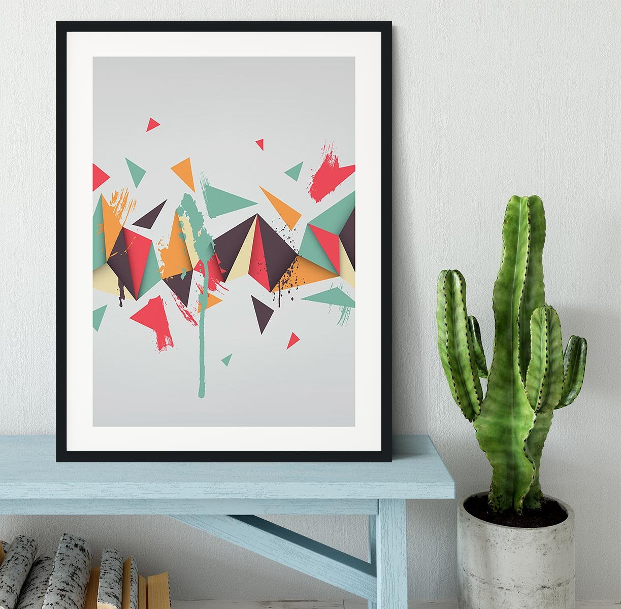 Abstract texture with triangles Framed Print - Canvas Art Rocks - 1