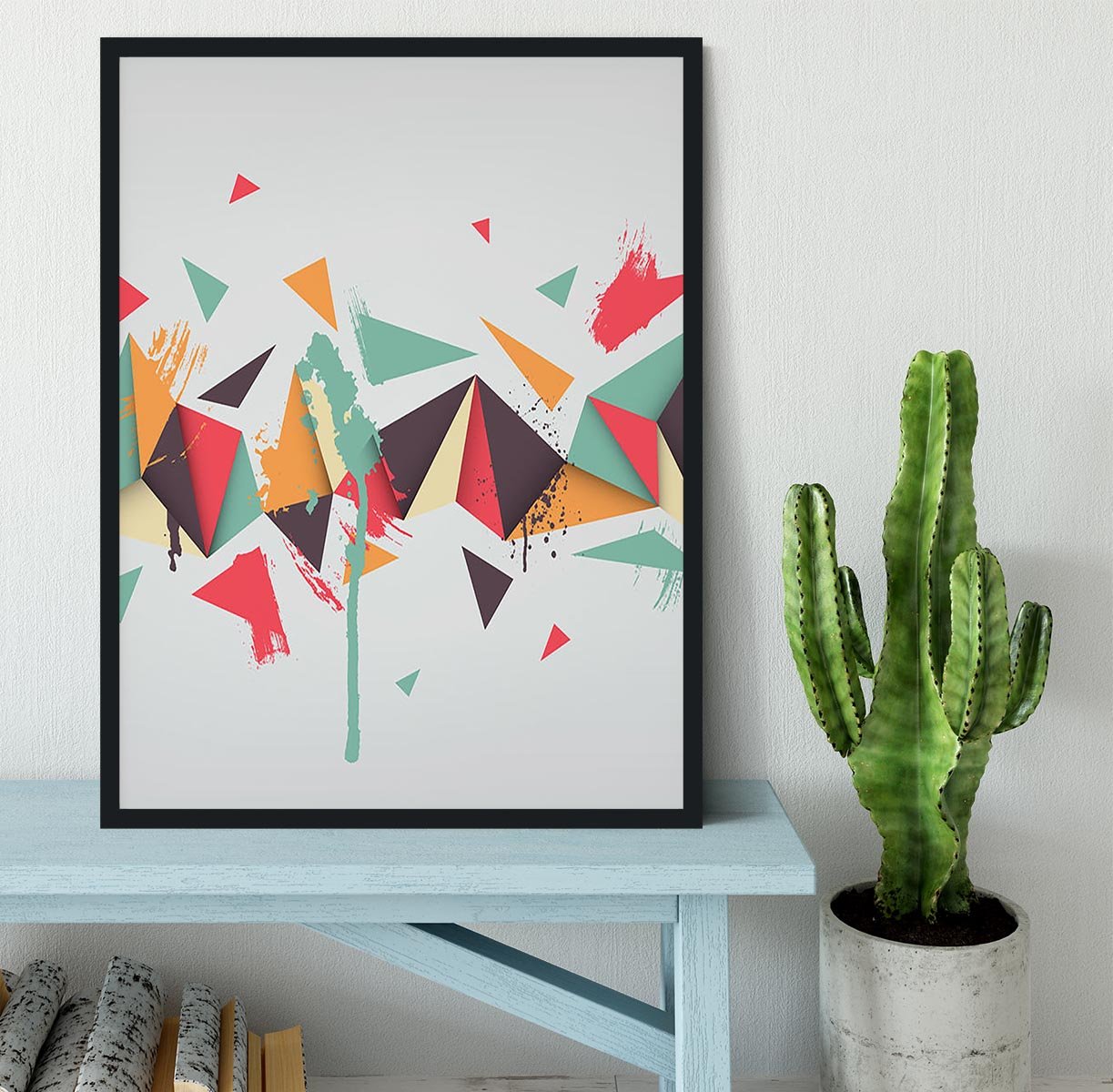 Abstract texture with triangles Framed Print - Canvas Art Rocks - 2