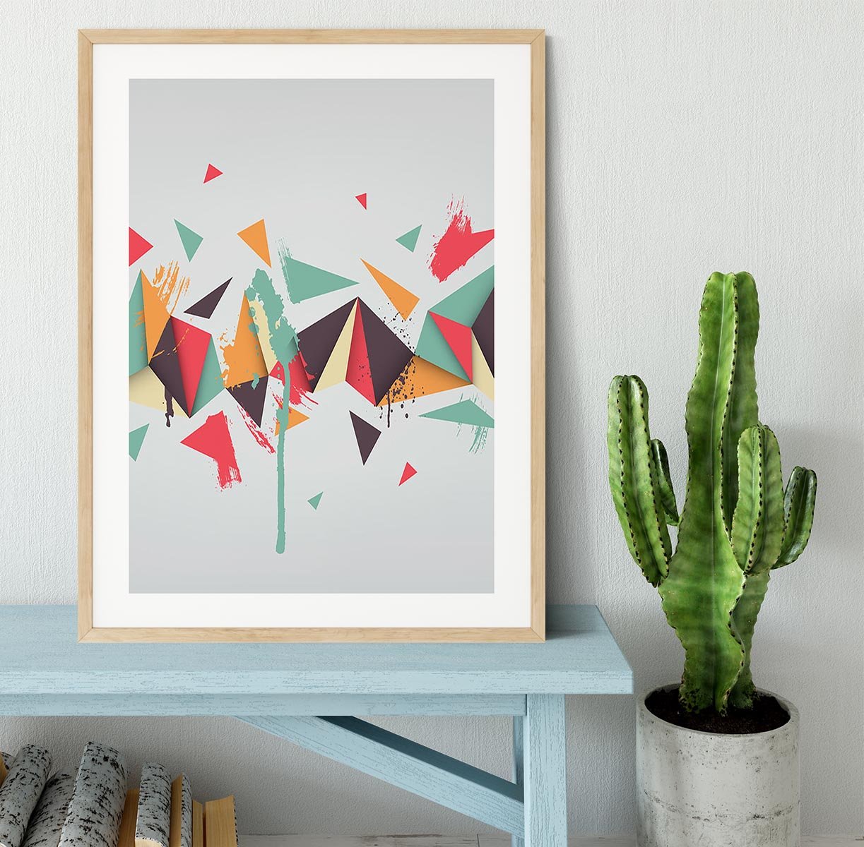 Abstract texture with triangles Framed Print - Canvas Art Rocks - 3