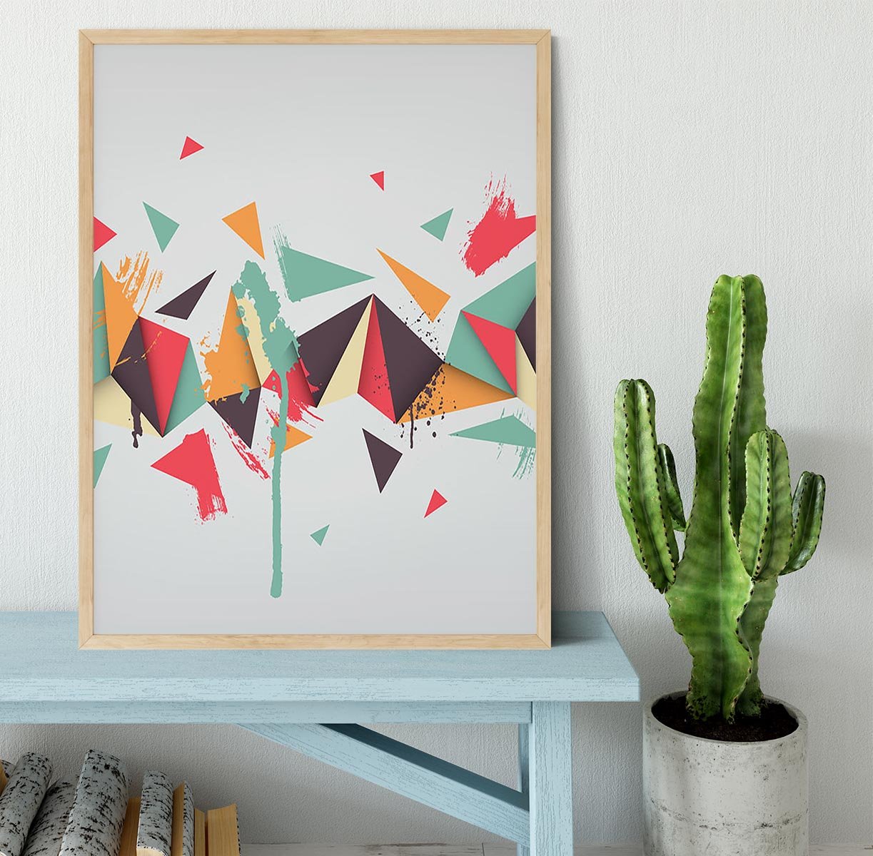 Abstract texture with triangles Framed Print - Canvas Art Rocks - 4