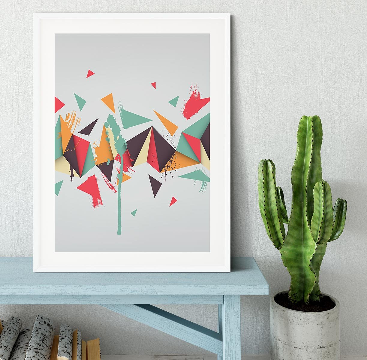 Abstract texture with triangles Framed Print - Canvas Art Rocks - 5