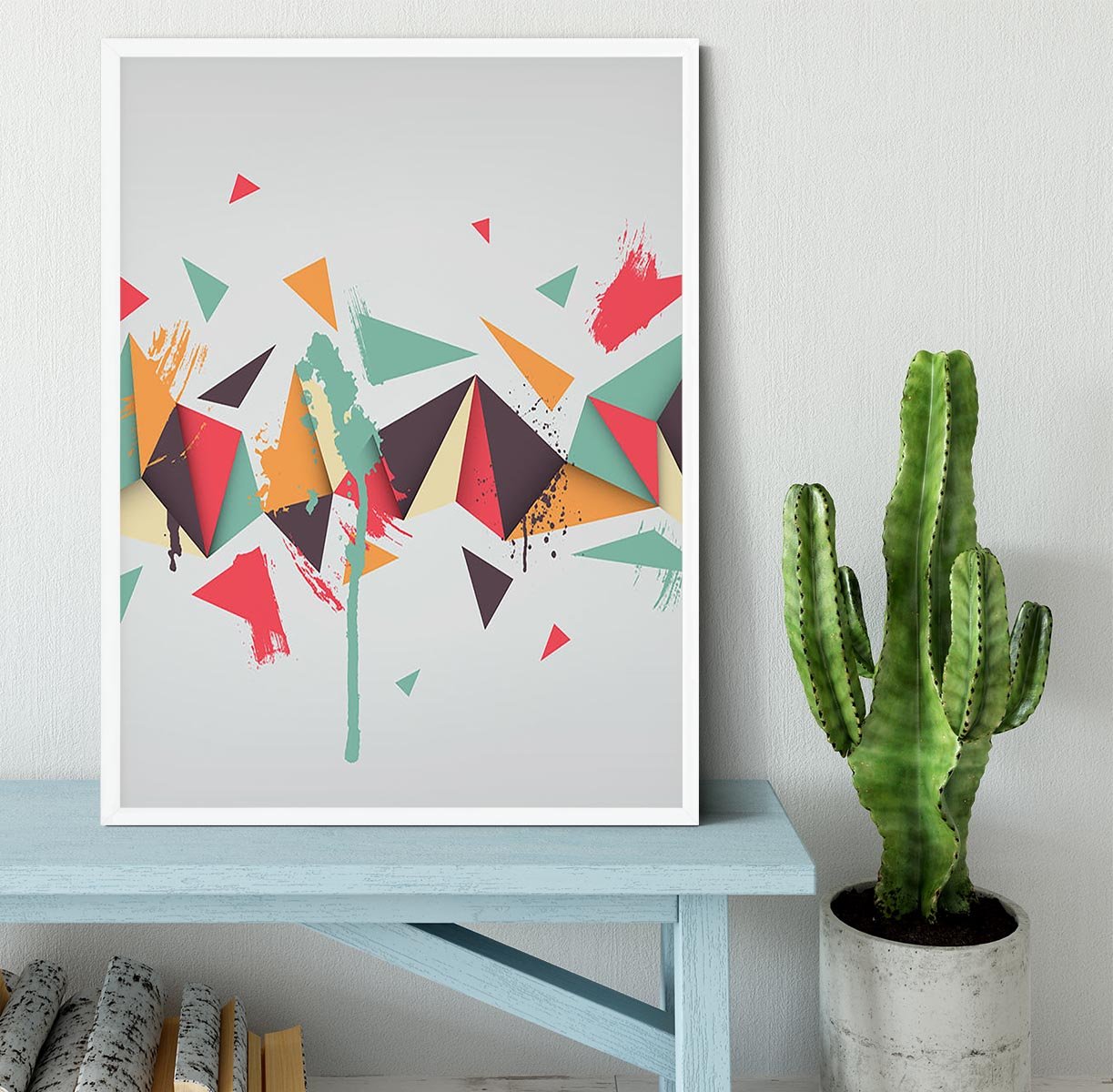 Abstract texture with triangles Framed Print - Canvas Art Rocks -6