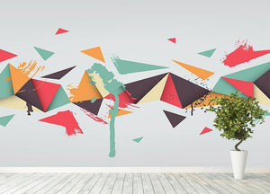 Abstract texture with triangles Wall Mural Wallpaper - Canvas Art Rocks - 4