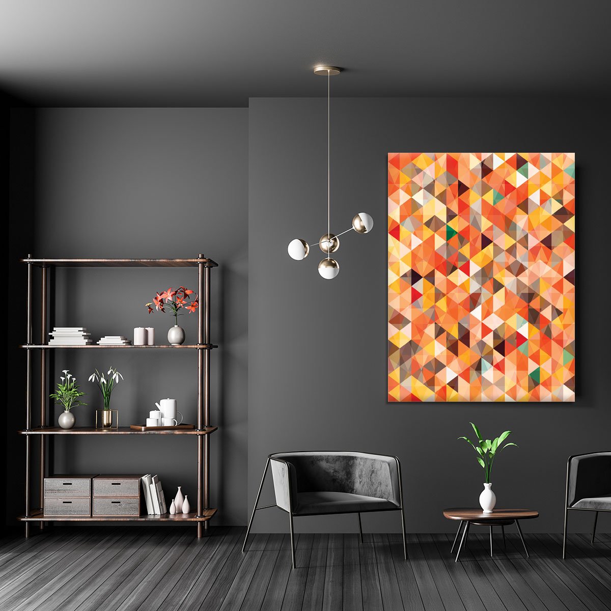 Abstract triangle seamless Canvas Print or Poster