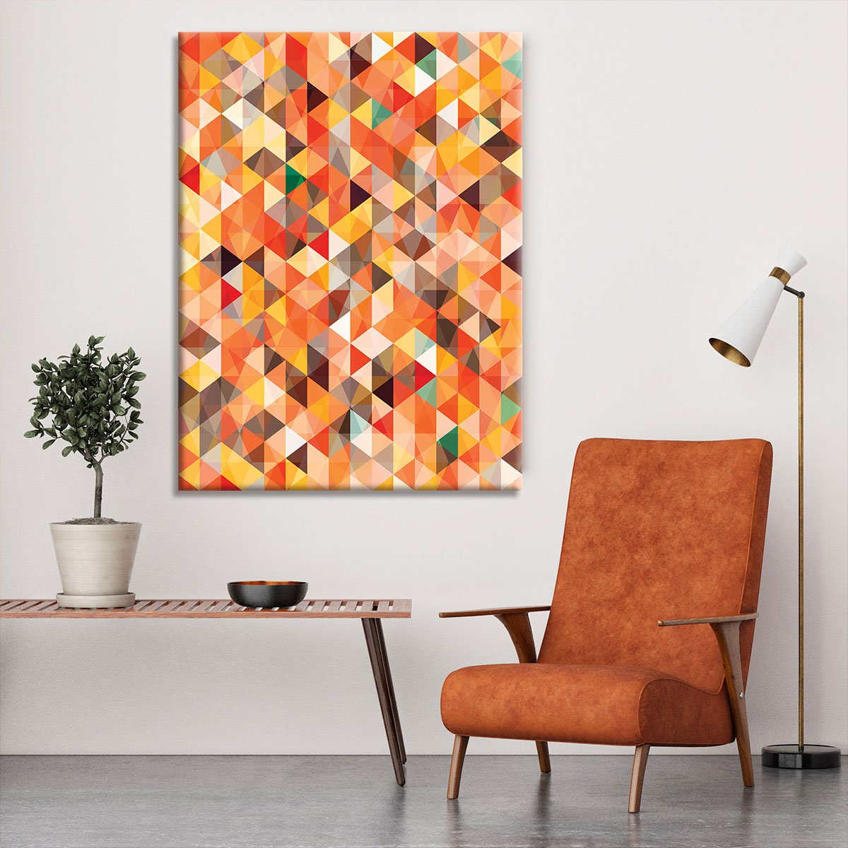 Abstract triangle seamless Canvas Print or Poster