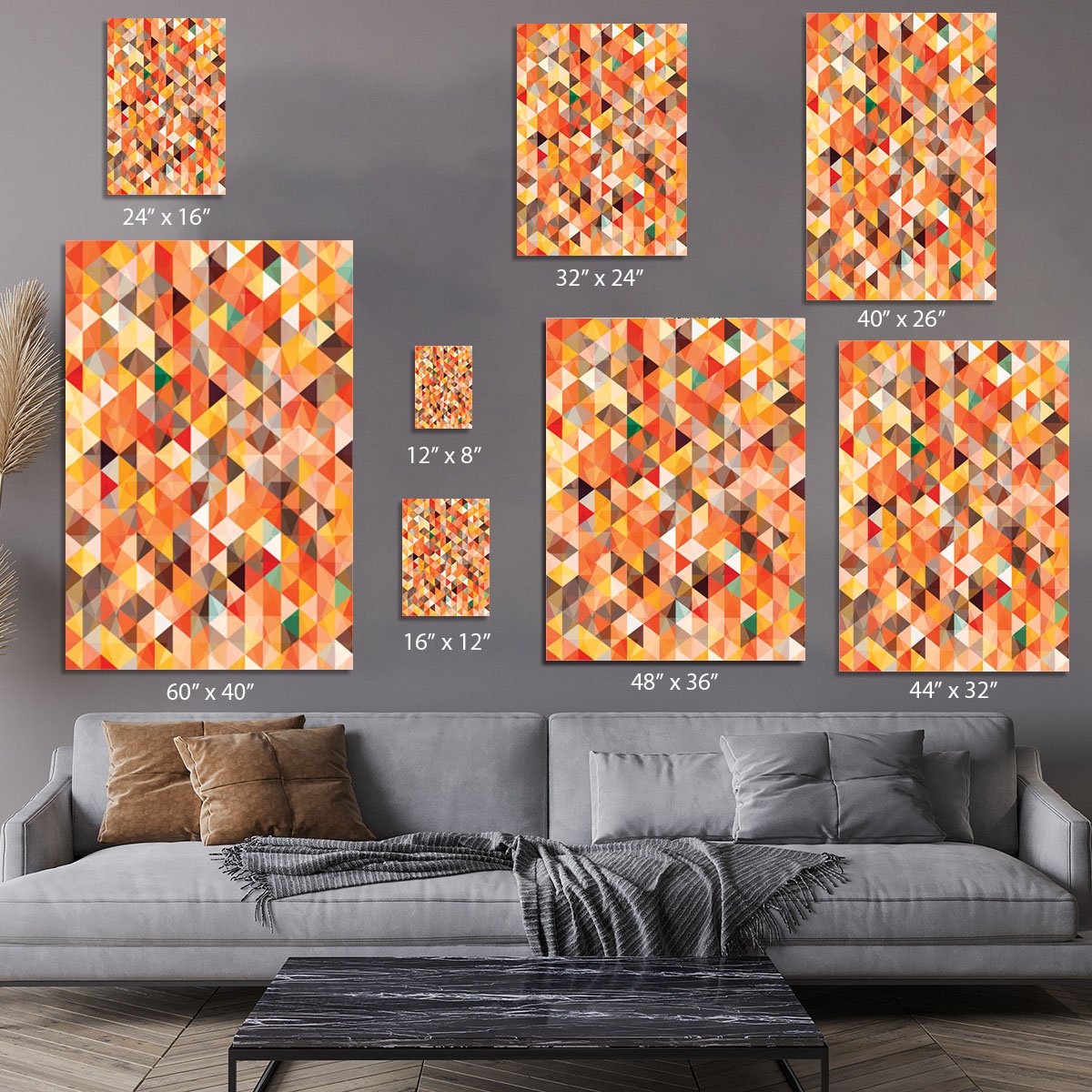 Abstract triangle seamless Canvas Print or Poster