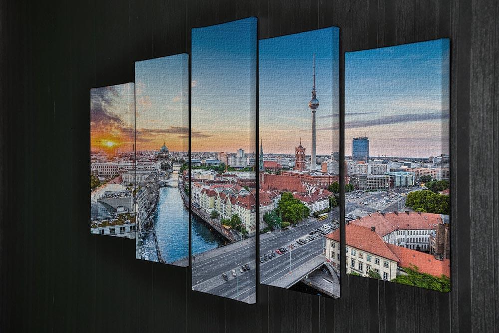 Aerial view of Berlin skyline 5 Split Panel Canvas  - Canvas Art Rocks - 2