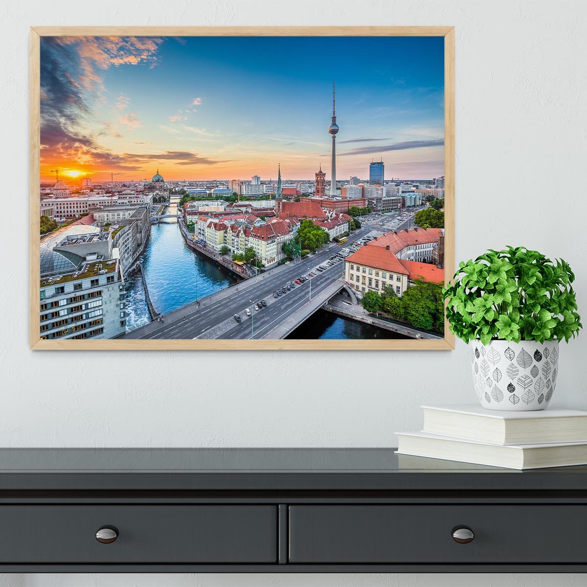 Aerial view of Berlin skyline Framed Print - Canvas Art Rocks - 4