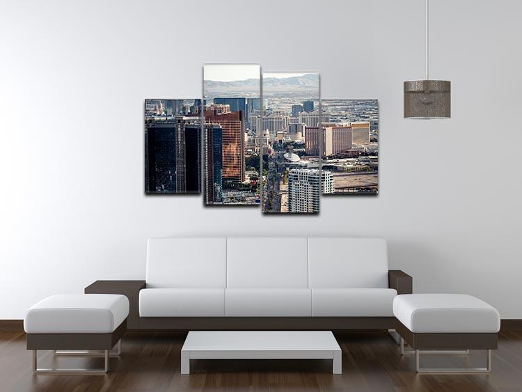 Aerial view of Las Vegas 4 Split Panel Canvas  - Canvas Art Rocks - 3