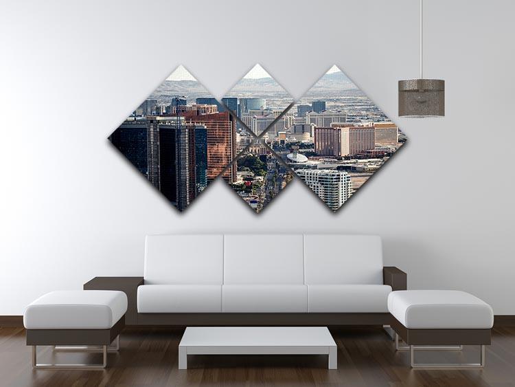 Aerial view of Las Vegas 4 Square Multi Panel Canvas  - Canvas Art Rocks - 3