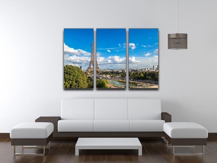 Aerial view of the Eiffel Tower 3 Split Panel Canvas Print - Canvas Art Rocks - 3
