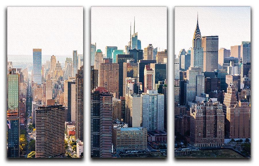 Aerial view of the New York City 3 Split Panel Canvas Print - Canvas Art Rocks - 1