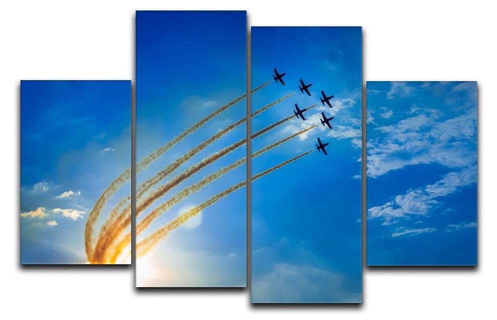 Aerobatic team performs flight 4 Split Panel Canvas  - Canvas Art Rocks - 1
